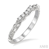 1/10 ctw Round Cut Diamond Wedding Band in 14K White Gold